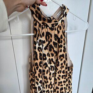 ALICE + OLIVIA Halterneck Top in Leopard SIZE SMALL